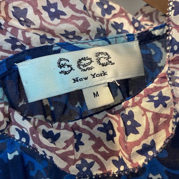 Sea New York blue dress smocked medium - Picture 4 of 8